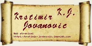 Krstimir Jovanović vizit kartica